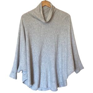 Purejill Oversized Dolman Sleeves Turtleneck Pullover Grey Sweater M/L
